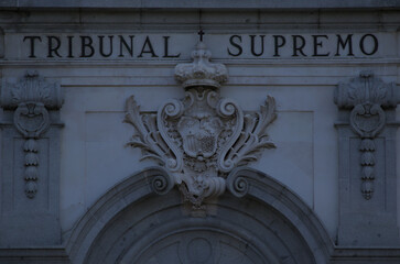 Fachada principal del tribunal supremo  de España en Madrid