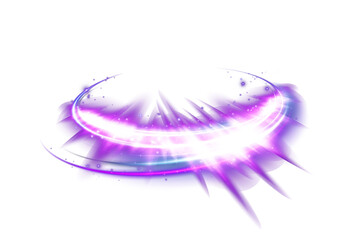 Abstract speed light lines. Neon color. Blue an purple Light everyday glowing effect. Semicircular wave. Curve light track swirl. Optical fiber incandescent. PNG.