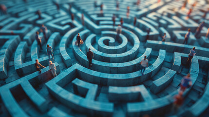 Maze of complex obstacles - business concept
