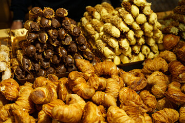 Assorted Turkish Delights Displayed at a Traditional Market Stall