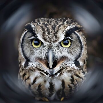 close view wild owl muzzle