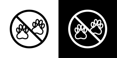 Dog and Pet Ban Sign. Animals Not Allowed Warning. No Pets Allowed Zone - obrazy, fototapety, plakaty