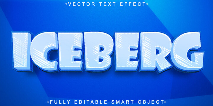 Blue Iceberg Vector Fully Editable Smart Object Text Effect