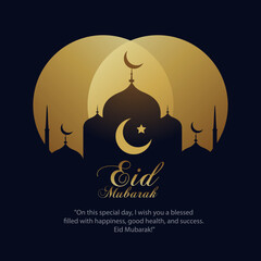 Eid Mubarak Creative Post Template Design for vector