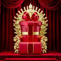 golden christmas gift boxes chair
