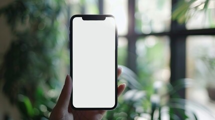 Smartphone similar to iphone with blank white screen