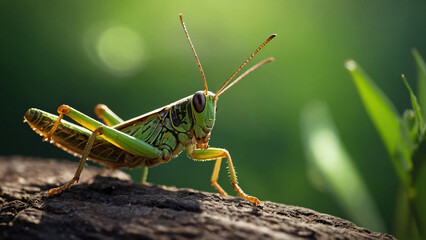 grasshopper on natural background