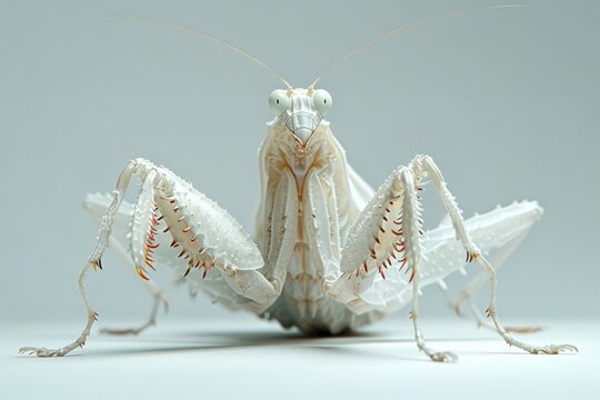 praying mantis on a white background