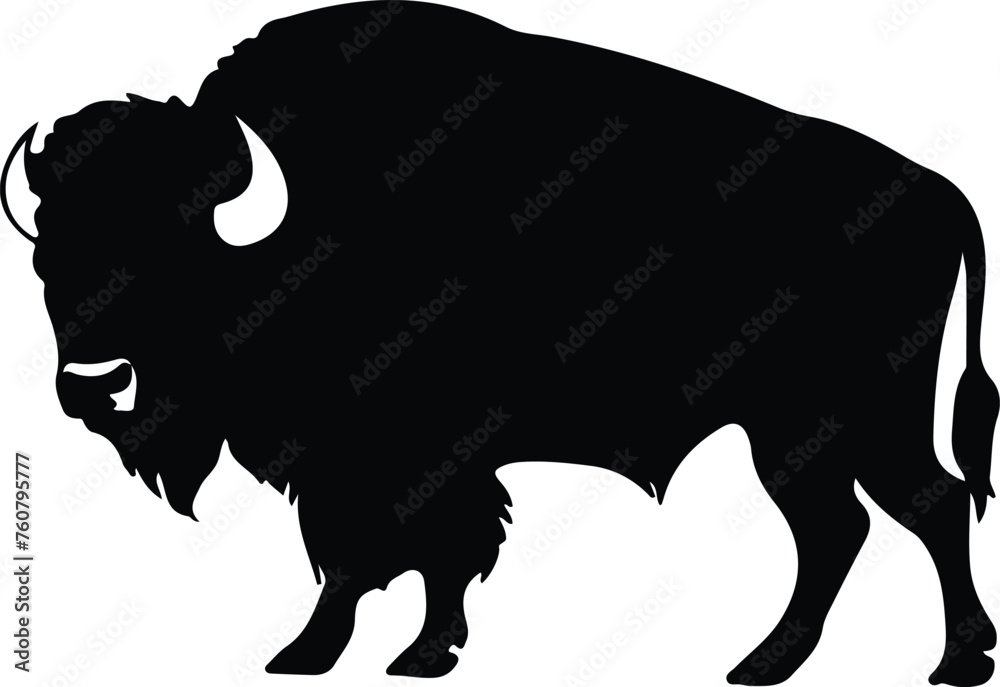 Sticker bison silhouette