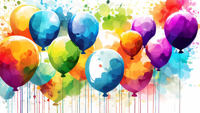 Festivo: Globos Celebrando Cumpleaños y Aniversarios con Alegría y Diversión, un Regalo Alegre para Vacaciones y Celebraciones