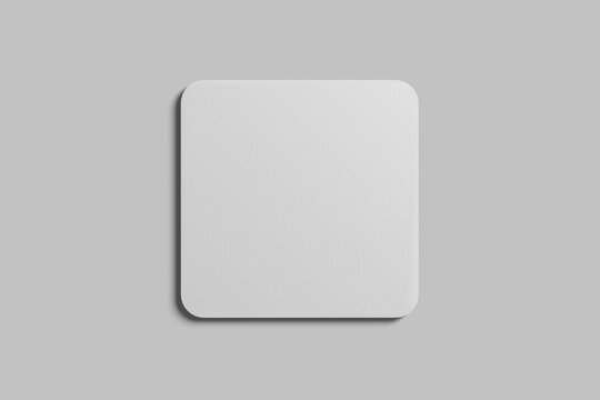 White square blank beer coasters isolated vector image in top view   
 
