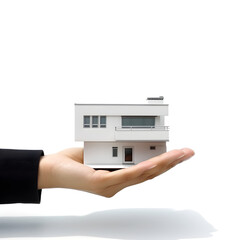 Hand Holding Model Home Concept 