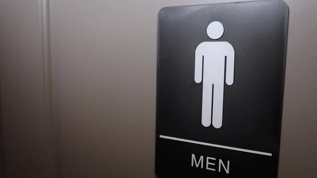 Men public restroom sign