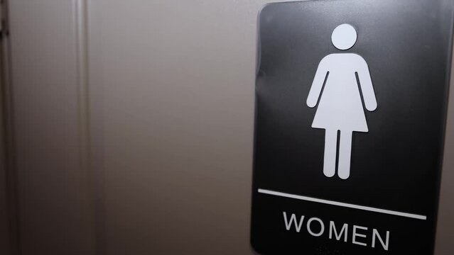 Women public restroom sign