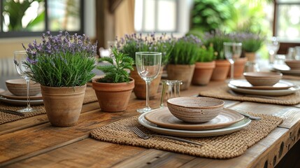 Fototapeta na wymiar Discover Rustic Elegance: Natural Beauty in Table Settings