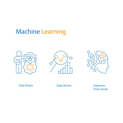 Fototapeta premium Machine Learning Vector Icons Transforming Data into Insights