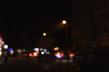 Fototapeta na wymiar Defocus background of night street lights