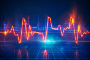 Fototapeta premium Heartbeat line, Pulse trace, ECG or EKG Cardio graph symbol for Healthy and Medical Analysis
