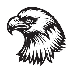 Eagle bird head silhouettes on isolated background. Eagle head logo. silhouette set. black icon. mascot. eagle silhouette. birds vector illustration