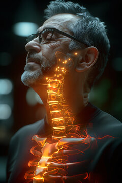 old man with xray spine