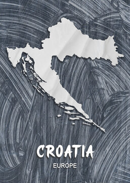 Europe - Country map & nation flag wallpaper - croatia