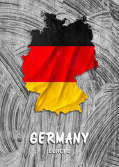 Europe - Country map & nation flag wallpaper - Germany