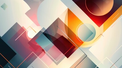 Abstract geometrical squares glossy shiny effects design template. AI generated image