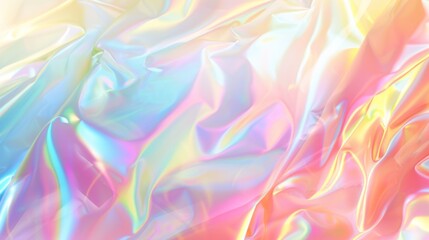 Abstract holographic pastel neon gradient texture on white background. AI generated image - obrazy, fototapety, plakaty