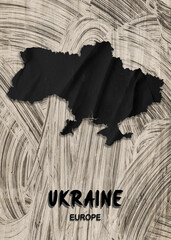 Europe - Country map & nation flag wallpaper - Ukraine