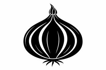 onion silhouette on white background