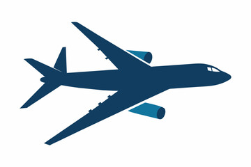 Fototapeta na wymiar airplane silhouette on white background 