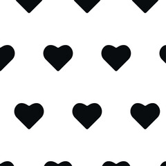 Simple seamless pattern of black hearts