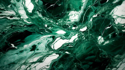 Green and White Marble Texture Background with Intricate Patterns