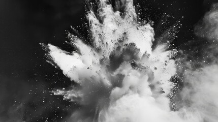 Black and white colored powder explosion for a classic look - obrazy, fototapety, plakaty