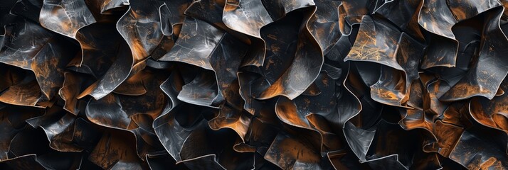 abstract rusty iron waves sculpture background  - obrazy, fototapety, plakaty