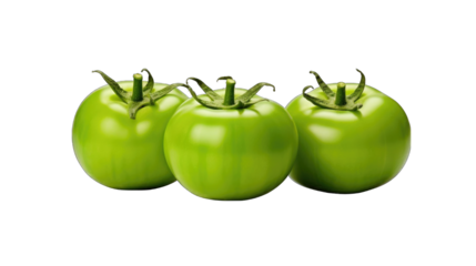 Create A High quality fresh 3 green tomatoes