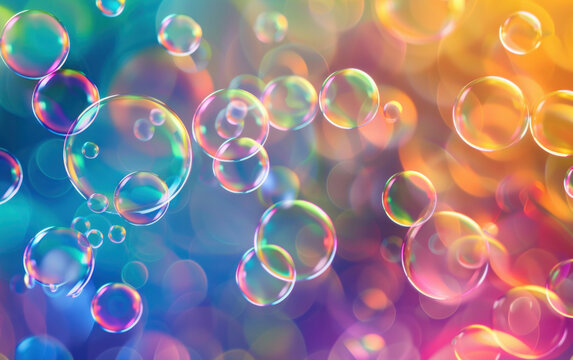 A colorful image of many bubbles in various sizes and colors