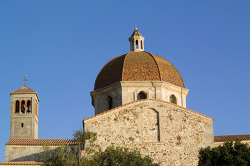 Cabras, dome of the cathedral. Oristano. Sardinia. Italy