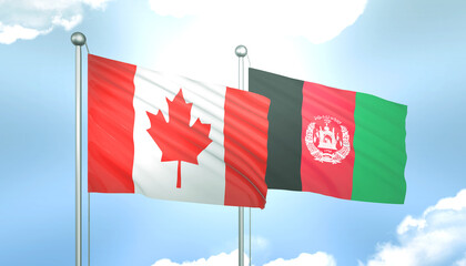 Canada and Afghanistan Flag Together A Concept of Realations