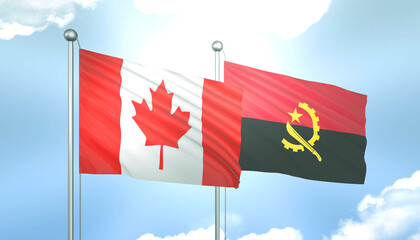 Canada and Angola Flag Together A Concept of Realations