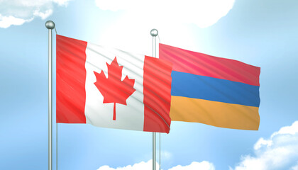 Canada and Armenia Flag Together A Concept of Realations