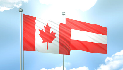 Canada and Austria Flag Together A Concept of Realations