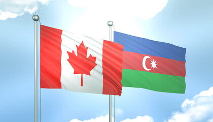 Canada and Azerbaijan Flag Together A Concept of Realations