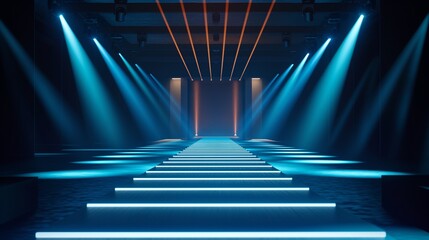 A dynamic composition capturing the energy of podium lights pulsating in rhythm with the event's...