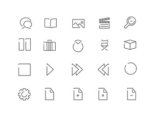 Set of line Multimedia icons