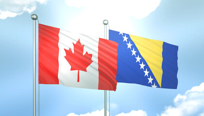 Canada and Bosnia Flag Together A Concept of Realations