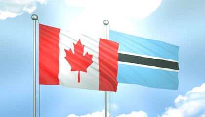 Canada and Botswana Flag Together A Concept of Realations