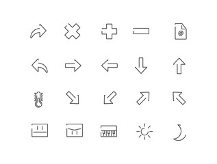 Set of line Arrow icons web interfaces