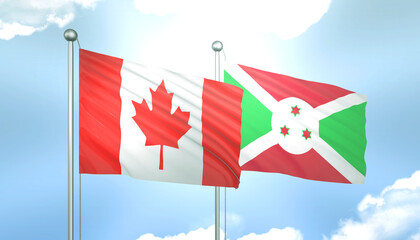 Canada and Burundi Flag Together A Concept of Realations