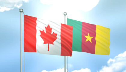Canada and Cameroon Flag Together A Concept of Realations